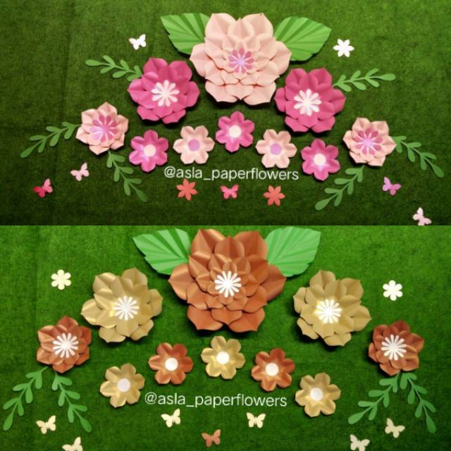 

Paper flower / Bunga kertas berglitter & tebal