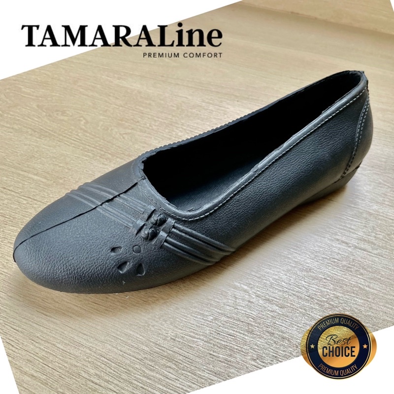 Sepatu Karet Wanita Suster Dewasa / Remaja - TAMARALINE 107 / Bahan Premium Lentur Empuk Ringan Kuat Anti Slip Anti Air / Model Casual Capung Balet Santai Rumah Kerja Outdoor Kamar Mandi  Murah Original