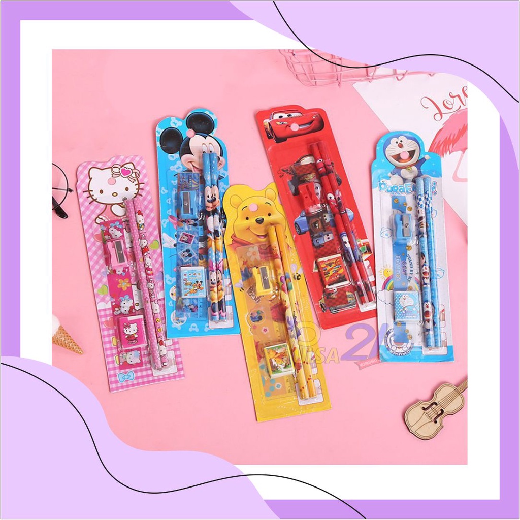 

MINI STATIONERY SET ALAT TULIS SEKOLAH 5 in 1 KARAKTER LUCU