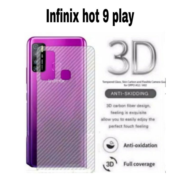 GARSKIN INFINIX NOTE 11 NfC 11S 11 PRO HOT 11 PLAY 11s NFC 11S 11 10 PLAY 10s 10 9 PLAY BACK SKIN PROTECTOR CARBON 3D ANTI GORES BELAKANG