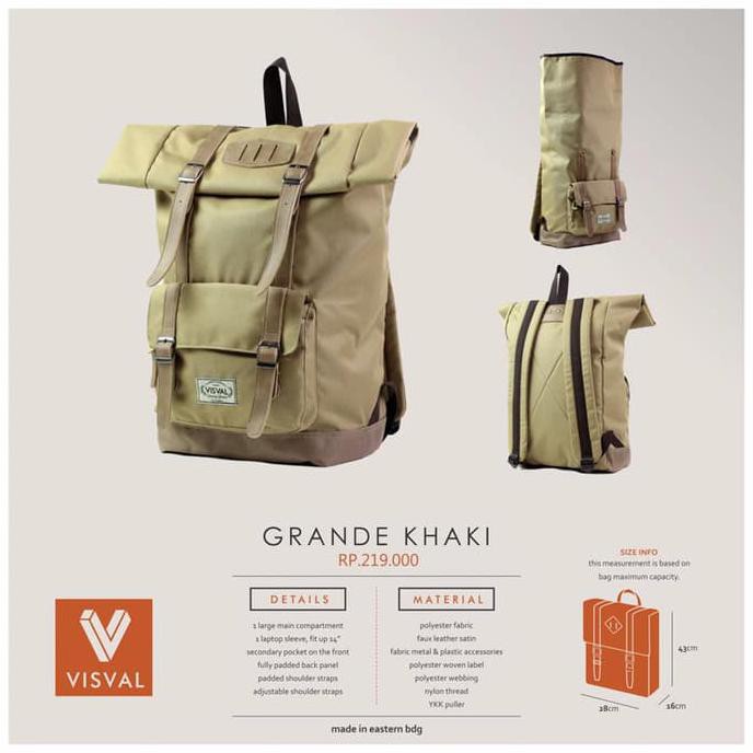 Tas Ransel Laptop Backpack Visval Grande Gendong Punggung Gunung Murah
