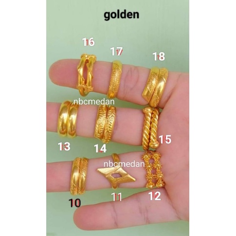 Cincin replika emas kualitas golden free size dan Penang(variasi no 17