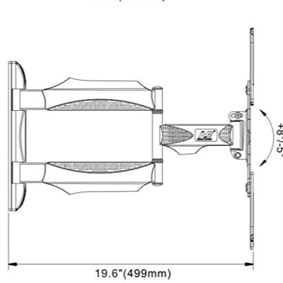 Bracket TV 55 50 43 42 40 32 inch NB P4 swivel 6 Arah