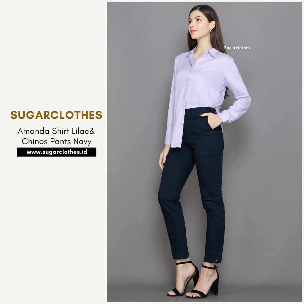 Kemeja Wanita - Amanda Shirt Lilac-1
