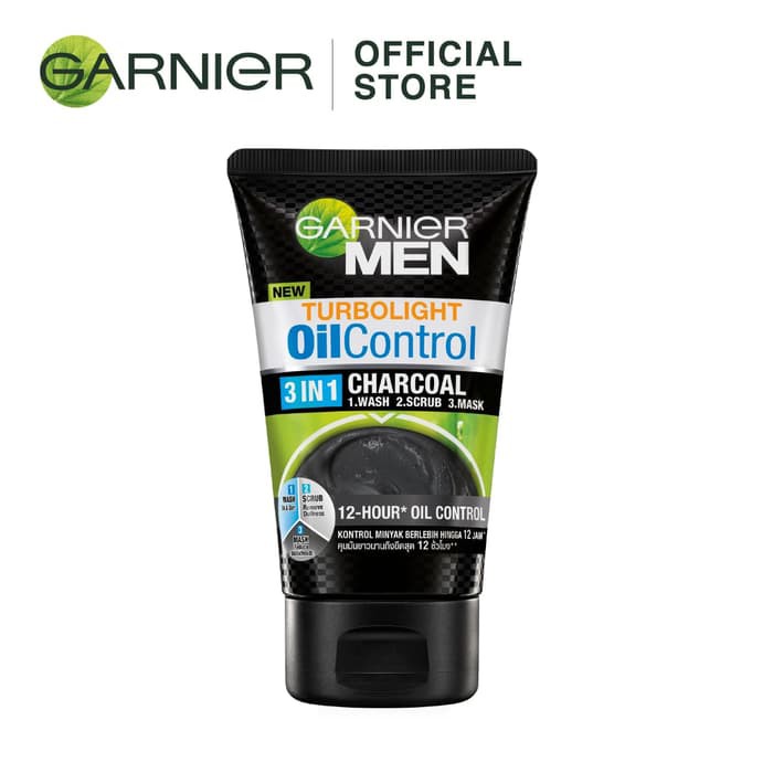 Garnier Men Turbo Light Oil Control 3 in 1 Charcoal Foam 50ml &amp; 100 ml