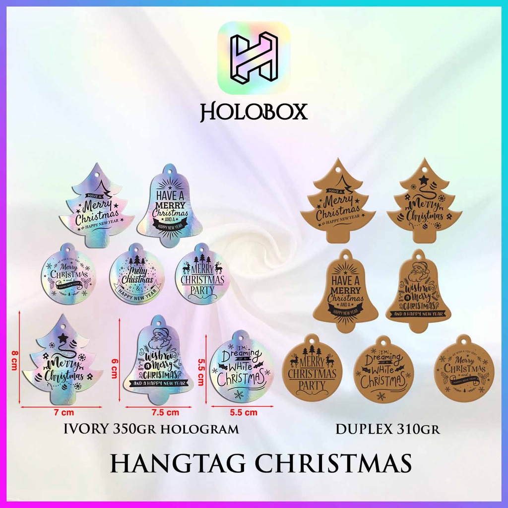 

Hangtag Natal / Merry Christmas / Hologram / Silver / Hiasan / Aksesoris / H140