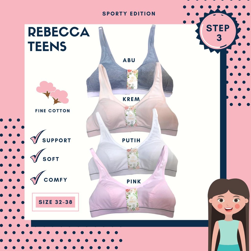 Rebecca Bra Remaja Kait 082 Step 3 Semi Bra Miniset Katun