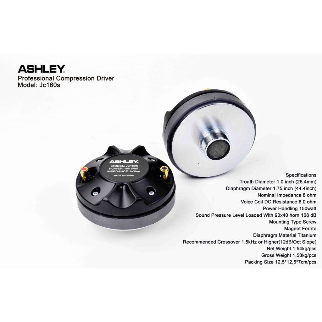 Tweeter Magnet driver  Ashley JC 150  ashley jc160 drat Compression Driver original