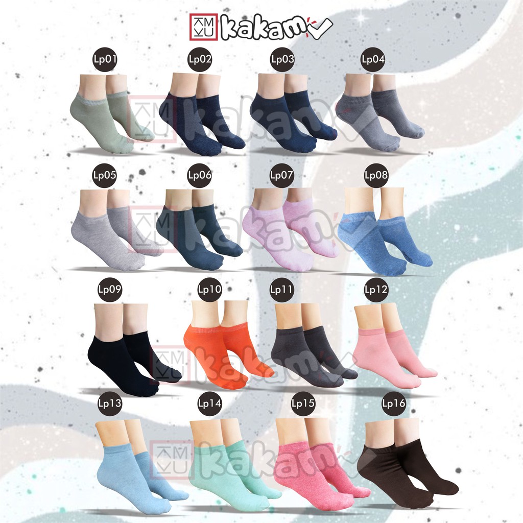 Kakamu Kaos Kaki semata Kaki Polos &amp; Motif / Angkel  / Ladies MIX 12 Pasang