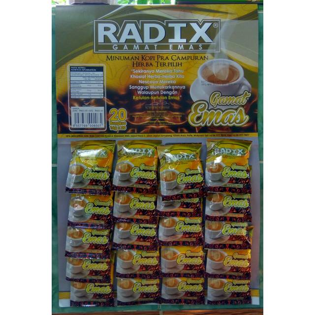 Kopi Radix Gamat Emas Isi 20 Sachet Hpa Malaysia Indonesia