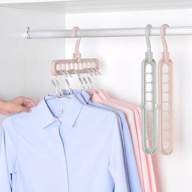 ☀ Sunly ☀ A043 Gantungan Magic Hanger 9 Slot Multifungsional Foldable Hanger Import Murah