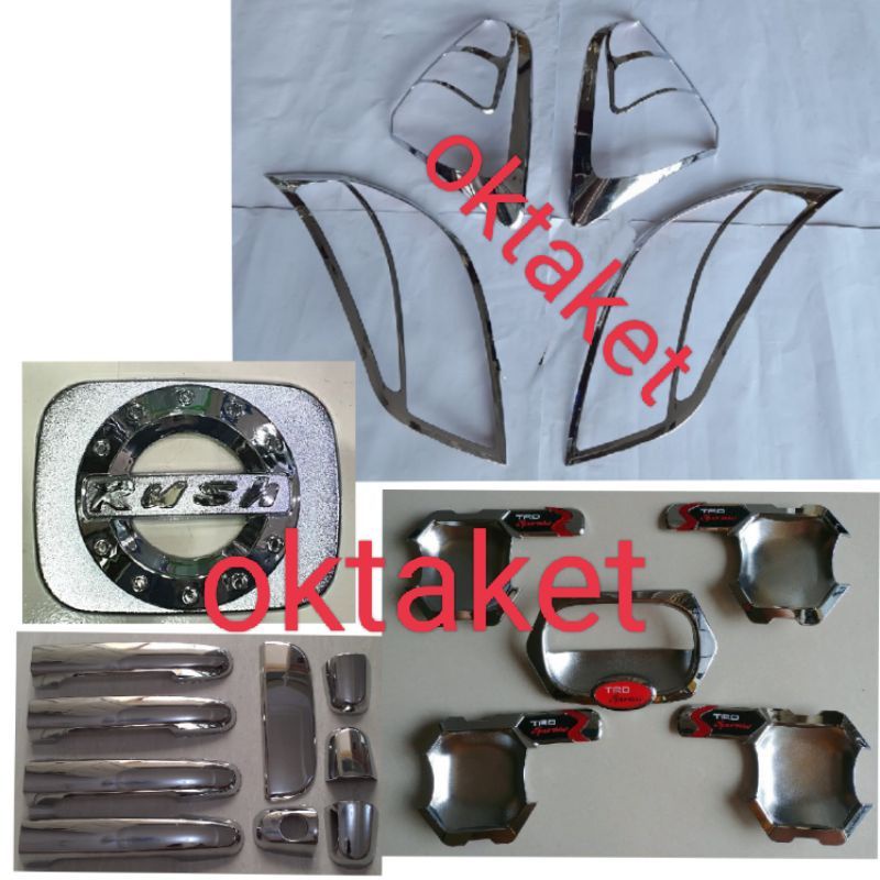 paket lengkap Rush Terios lama old 2007-2011 Trd Sportivo chrome garnish outer handle tank