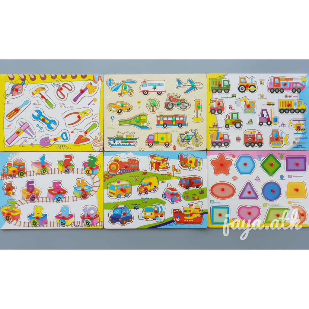 Puzzle Kayu- Mainan Edukasi- Puzzle Kayu Knop Murah