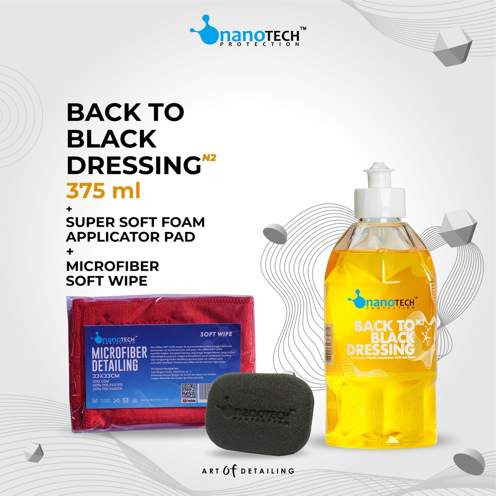 BACK TO BLACK DRESSING - nanoTECH PROTECTION - PLASTIK TRIM RESTORER - PERAWATAN INTERIOR MOBIL - PENGHITAM BODY KASAR  PLASTIK SLEBOR - PENGHITAM DASBOARD - PENGKILAP DASBOARD - PENGKILAP BODY KASAR MOTOR