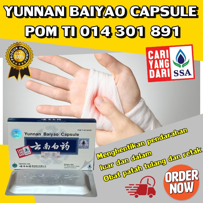 TERLARIS Obat penghenti pendarahan yunan baiyao capsule original obat cina patah tulang dan retak BP