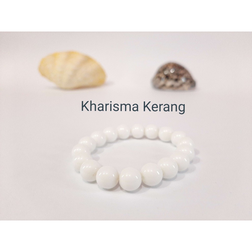 Gelang Batu Alam Putih 10mm