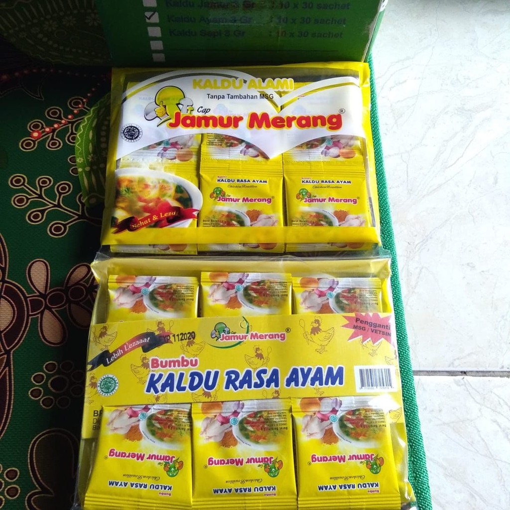 

KALDU JAMUR RASA AYAM NON-MSG ALTERNATIF PENGGANTI VETSIN/MICIN 1 pak isi 30 saset