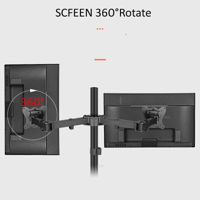 BRACKET STAND MEJA DUAL MONITOR 14-27 INCI