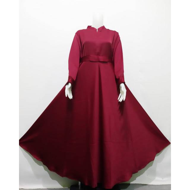Gamis polos bahan maxmara loberto premium