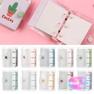 MIHAN Creative Notebook Cover Mini Inner Pages Rings Binder Portable File Folder 3-hole Hand Account Diary Stationery Diary Book Loose-leaf Refill