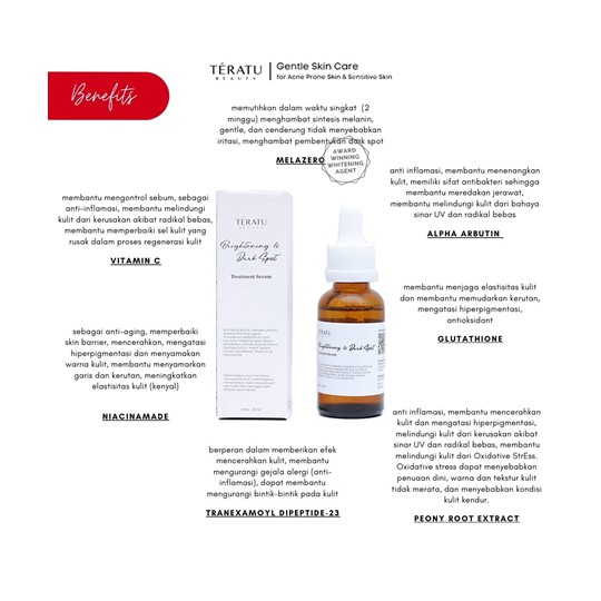 Teratu Beauty - Brightening &amp; Dark Spot Treatment Serum (Botol Pipet) - 30 ml