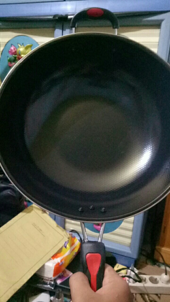 Wajan Enamel .teplon Gagang Panjang Anti Lengket 34cm