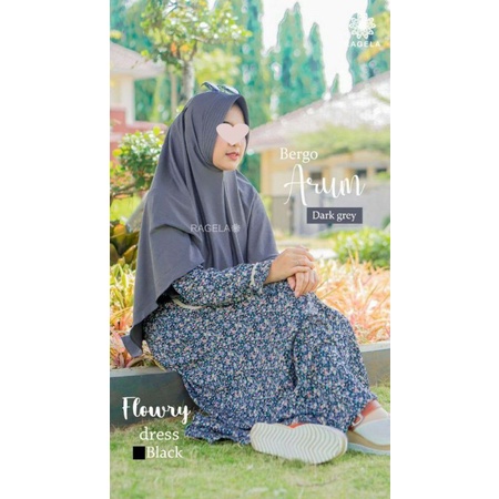 flowry dress || by ragela || baju rayon renda || baju harian santai busui gamis motif