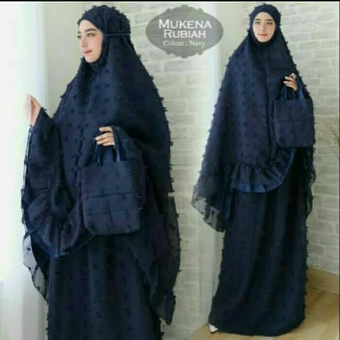Mukenah Mukena Katun An Nur Terusan Mukena Katun Bunga Putih Bordir Rukuh Dewasa Jumbo Besar i.50274