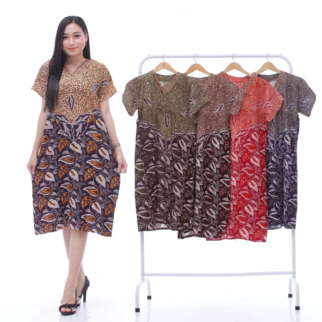 Daster Kencana Ungu Batik - Daster Busui LD 105 - Atasan Wanita - Batik Motif Abstrak Kekinian-Rumana