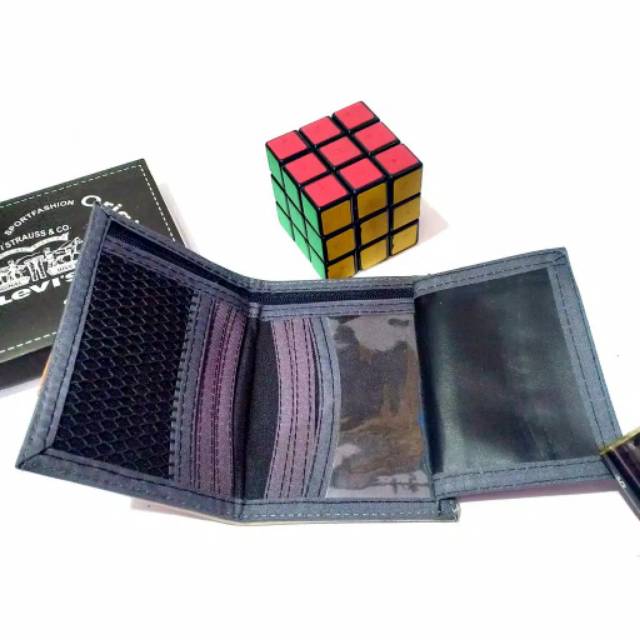 Dompet lipat berdiri/Dompet kulit sintetis murah/dompet pria hitam