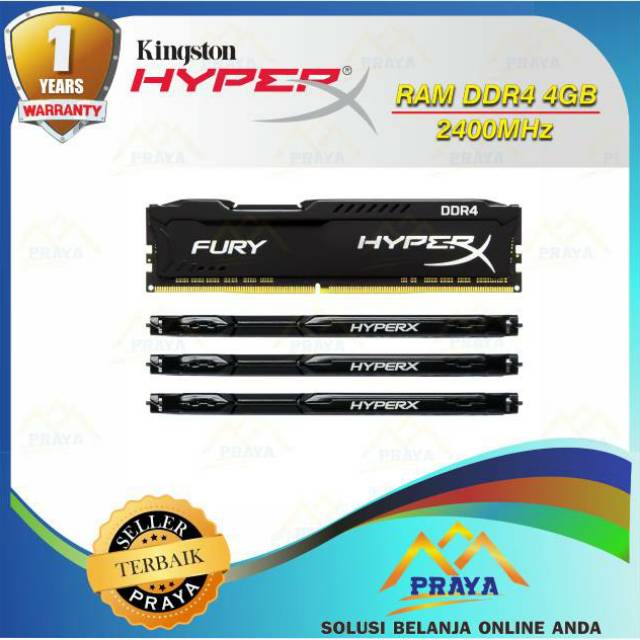 ORIGINAL RAM DDR4 4GB HYPERX FURY HYPER X KINGSTON PC  DESKTOP 2400 MHZ