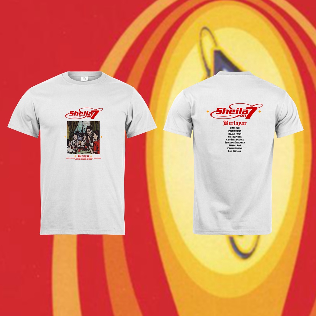 KAOS DISTRO  T-SHIRT - BERLAYAR SHEILA ON 7 - HITAM PUTIH NAVY premium hight quality MA_001