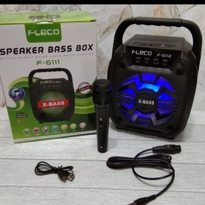 Speaker Karaoke Fleco F-6111 Speaker Bass Bluetooth