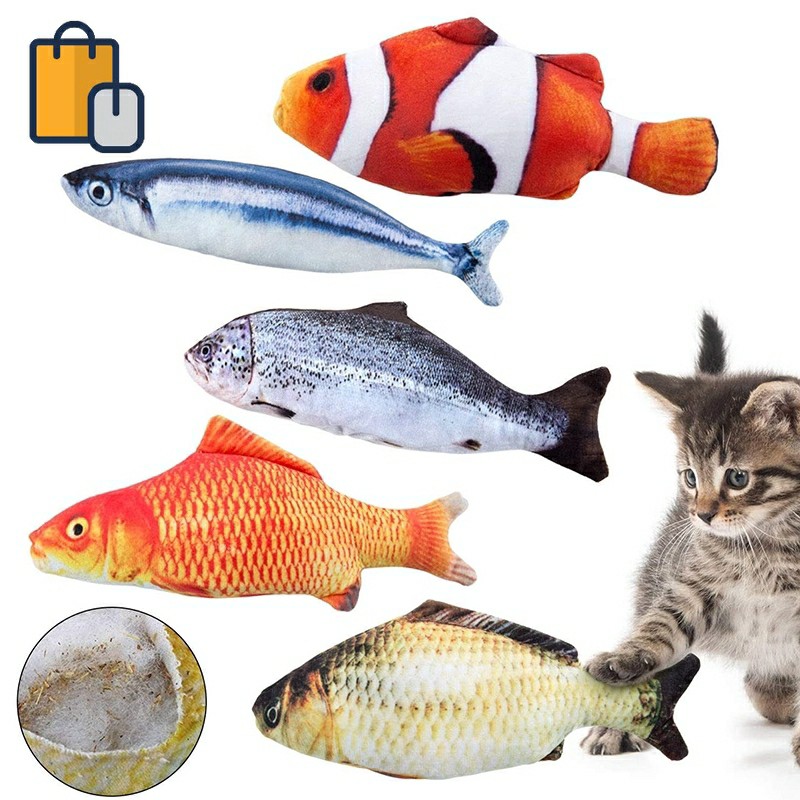 Mainan Kunyah Bentuk Ikan Bahan Plush Ukuran 20cm