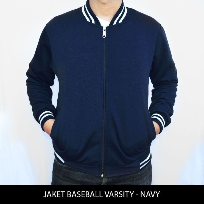 Jaket Baseball Biru