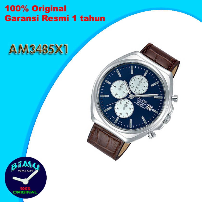 Alba Men AM3485X1 Blue Dial - Jam Tangan Pria AM3485