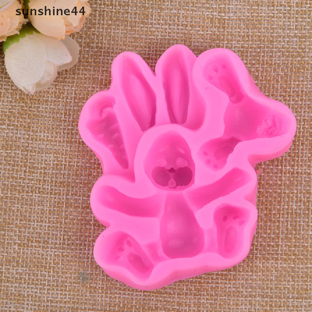Sunshine Cetakan Kue / Cupcake Bentuk Kelinci Paskah 3D Bahan Silikon  .