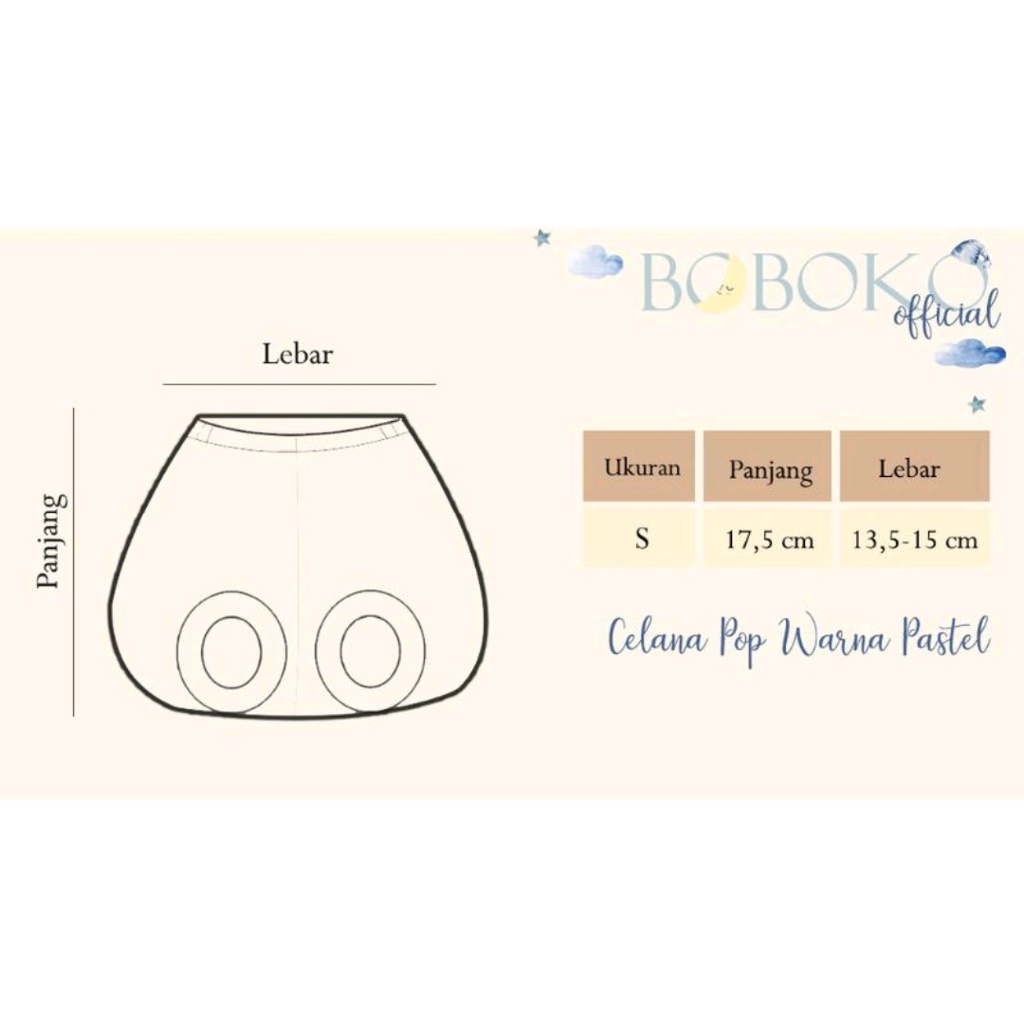 6 PCS CELANA POP BAYI NEWBORN ANDREATEX /BOBOKO WARNA PASTEL SET ISI 6 PCS 0 - 6 BULAN