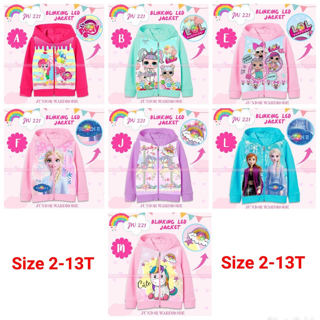 Jaket Anak Perempuan Import Frozen LOL Unicon JW 221 KIDS