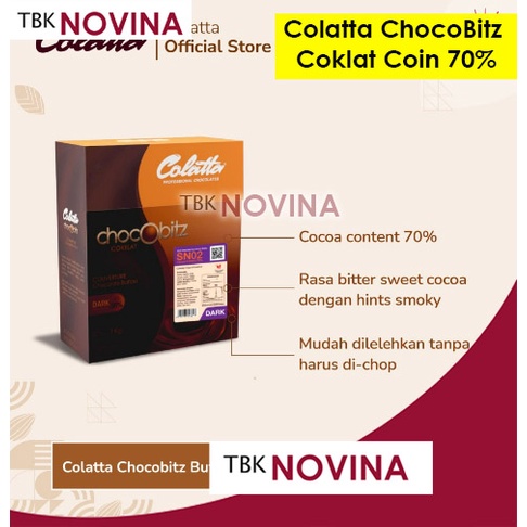 COLATTA DARK COMPOUND COIN 1 KG Chocobitz Chocolate Coklat Cokelat Hitam Bulat KOIN