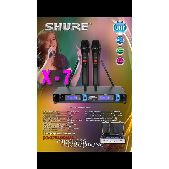 MIC WIRELESS SHURE X 7 MIC WIRELESS HANDHELD SHURE X7