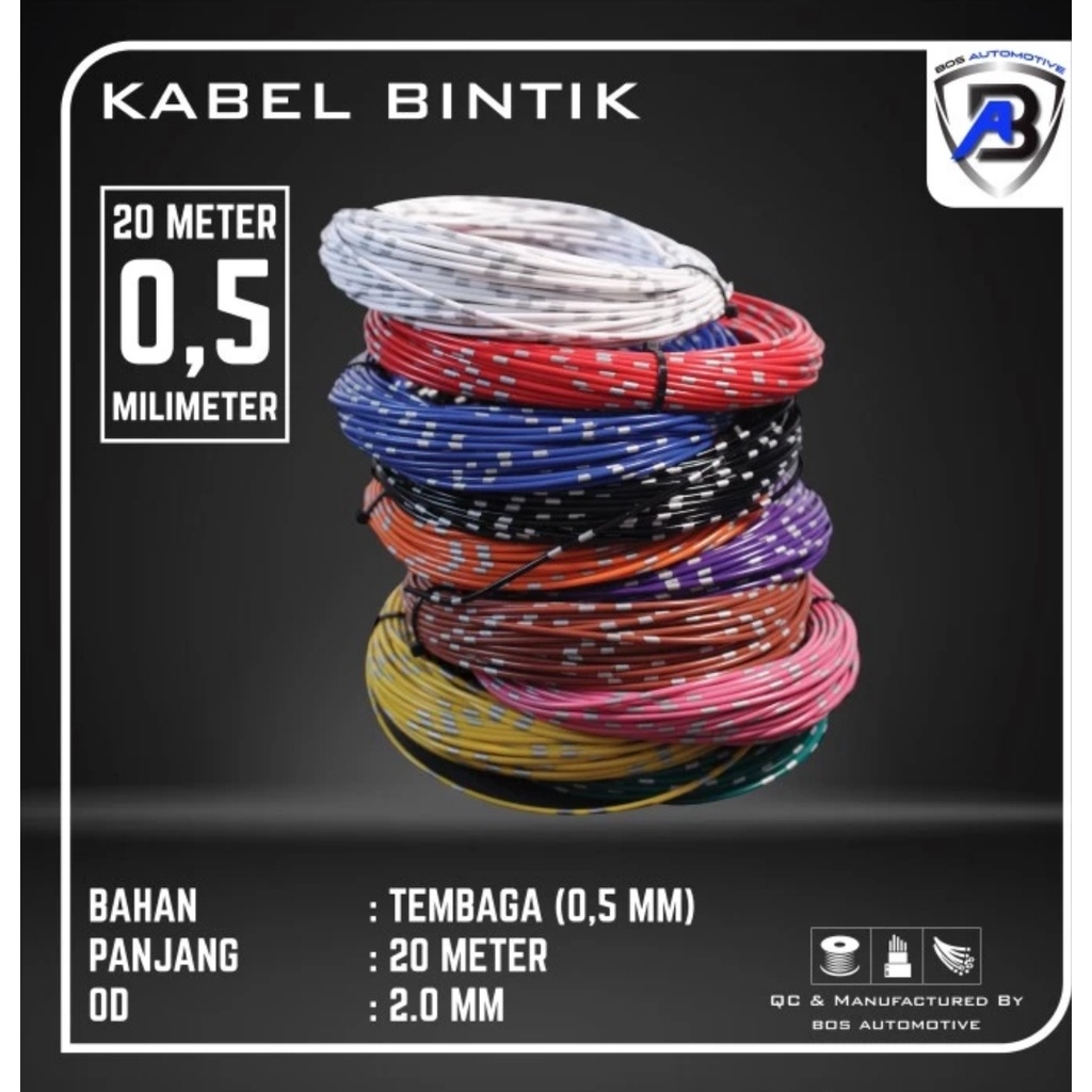 KABEL ROLL BODY / KABEL BINTIK JEPANG 0.5 MM x 20 METER STANDAR STANDAR ASTRA