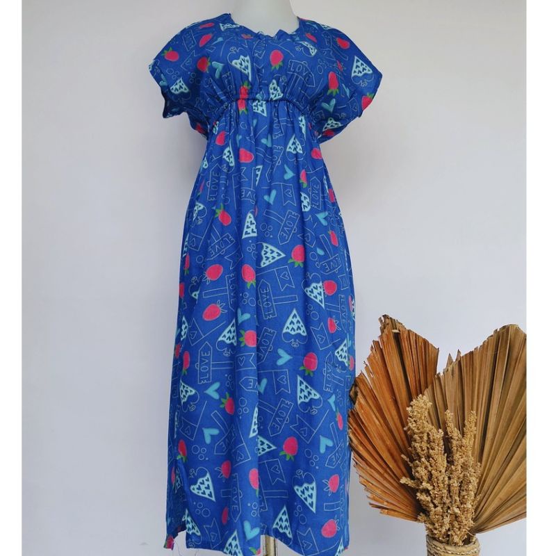 Daster Manohara Dress Manohara All Size Fit to XL Rayon Dress Bali Motif Tiedye Kopi Coffe Motif-Permen tosca