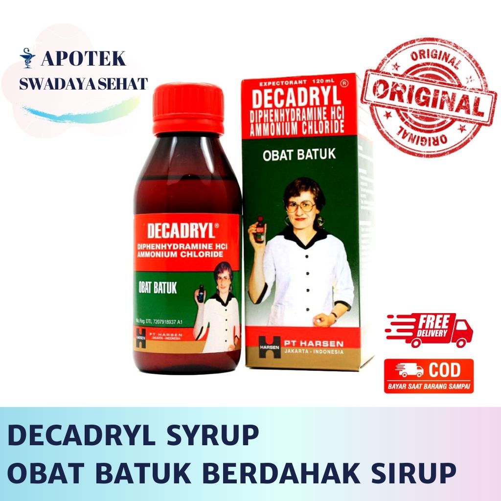 DECADRYL SYRUP 120 ML - Obat Batuk Berdahak 60 ML Expectorant Alergi Kering Sirup Decadril