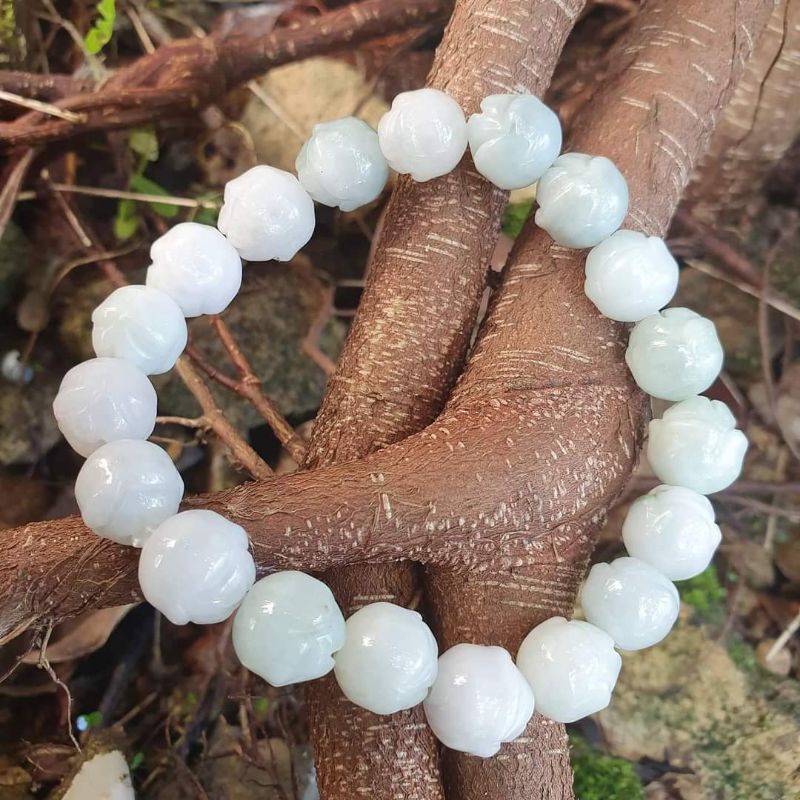 Gelang Giok Ukir Natural 10mm