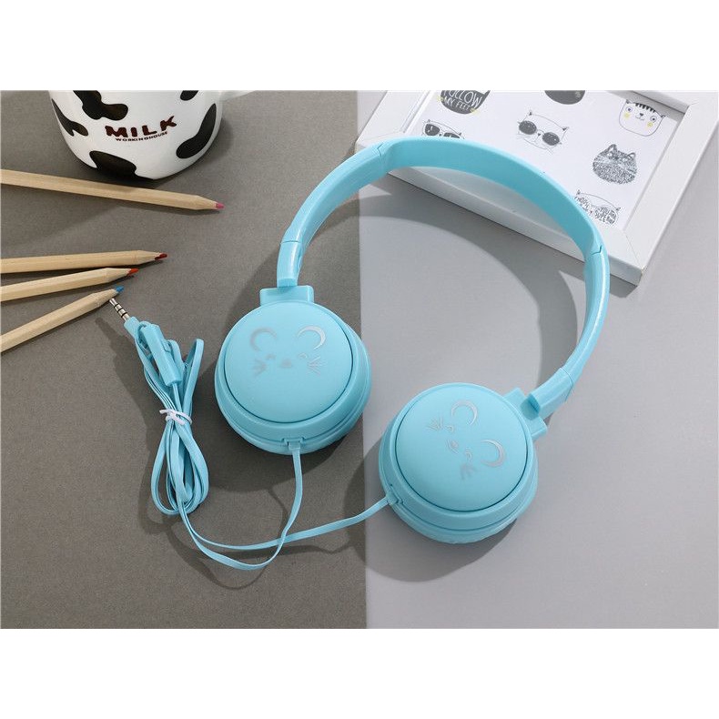 Headphone bando Macaron macaron xtra super bass game gaming Mic warna cantik gamer