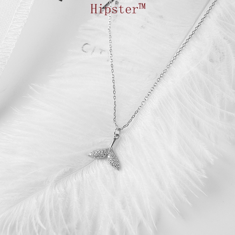 Niche Personality All-Match Fashion Fishtail Full Diamond Pendant Necklace