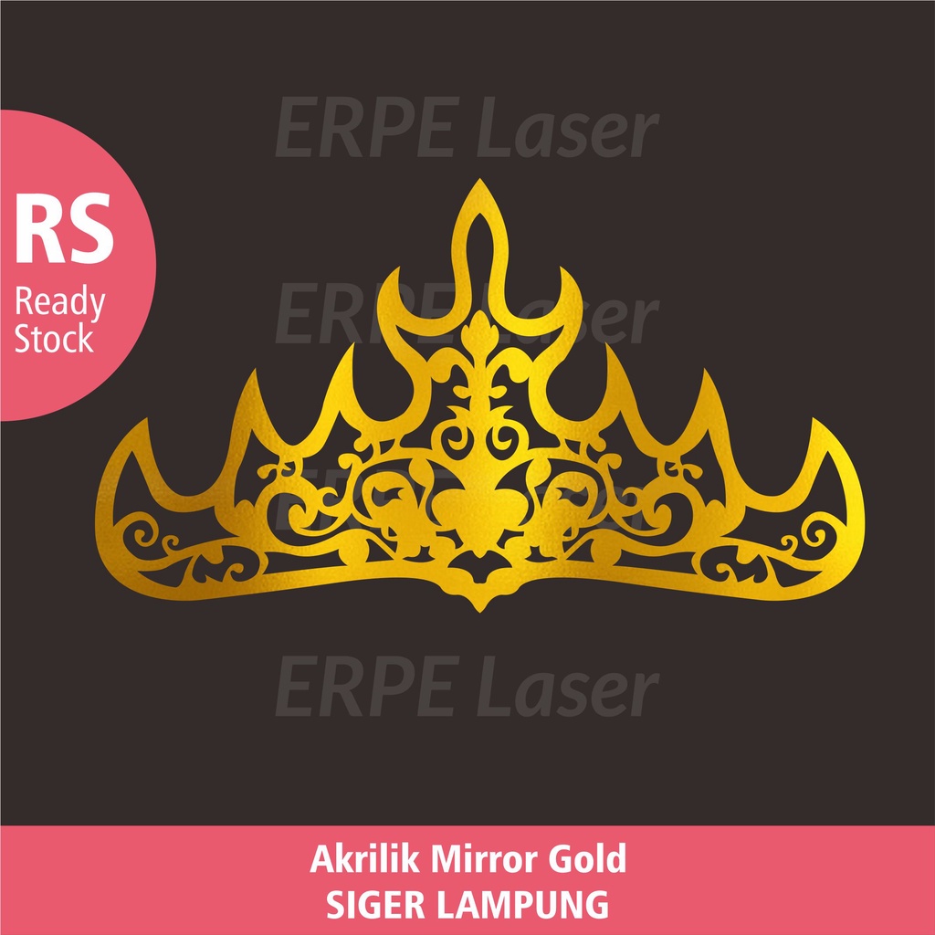 SIGER LAMPUNG Ornamen Akrilik MIrror Gold dekorasi mahar