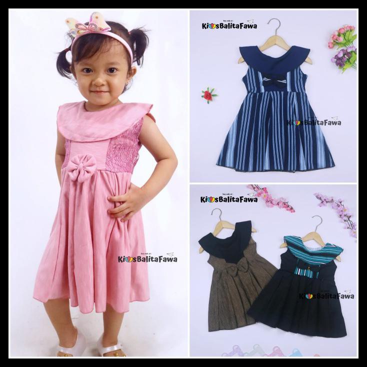 Dress Cantika Uk 2-3 Tahun / Dres Yukensi Murah Baju Anak Perempuan - Gelap