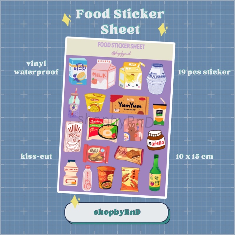 

Sticker Food Aesthetic For Journaling Kiss Cut/Stiker Deco/Stiker Dekoratif/Stiker Jurnal